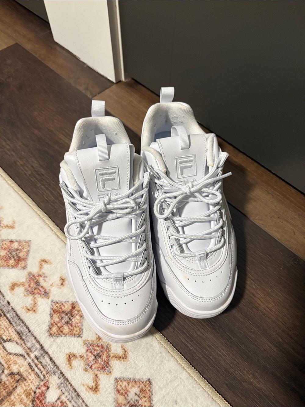 Fila White Chunky Platform Sneakers